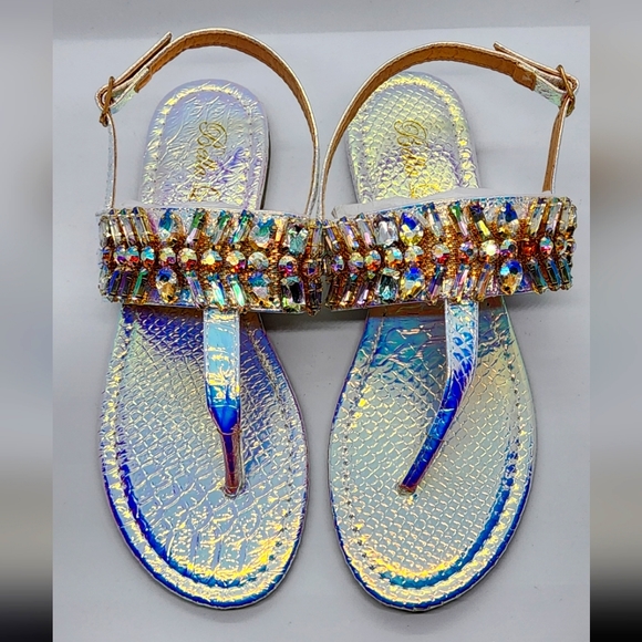 New Jewel flat sandal size 9 - Picture 1 of 4